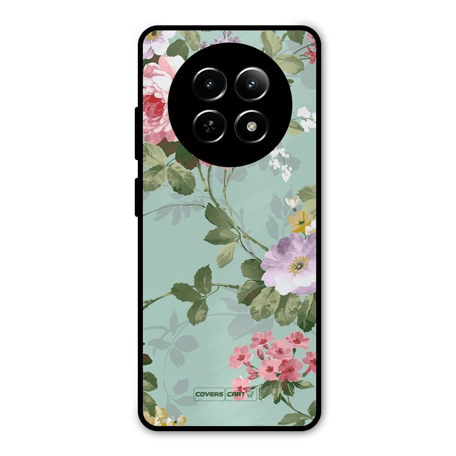 Desinger Floral Metal Back Case for Realme 12 5G