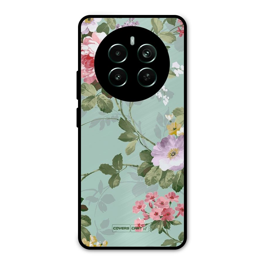 Desinger Floral Metal Back Case for Realme 12 Plus
