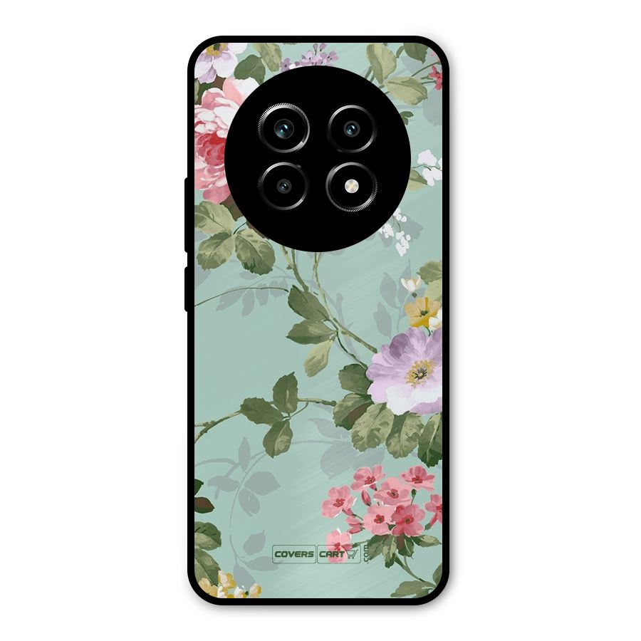 Desinger Floral Metal Back Case for Realme 13 Pro