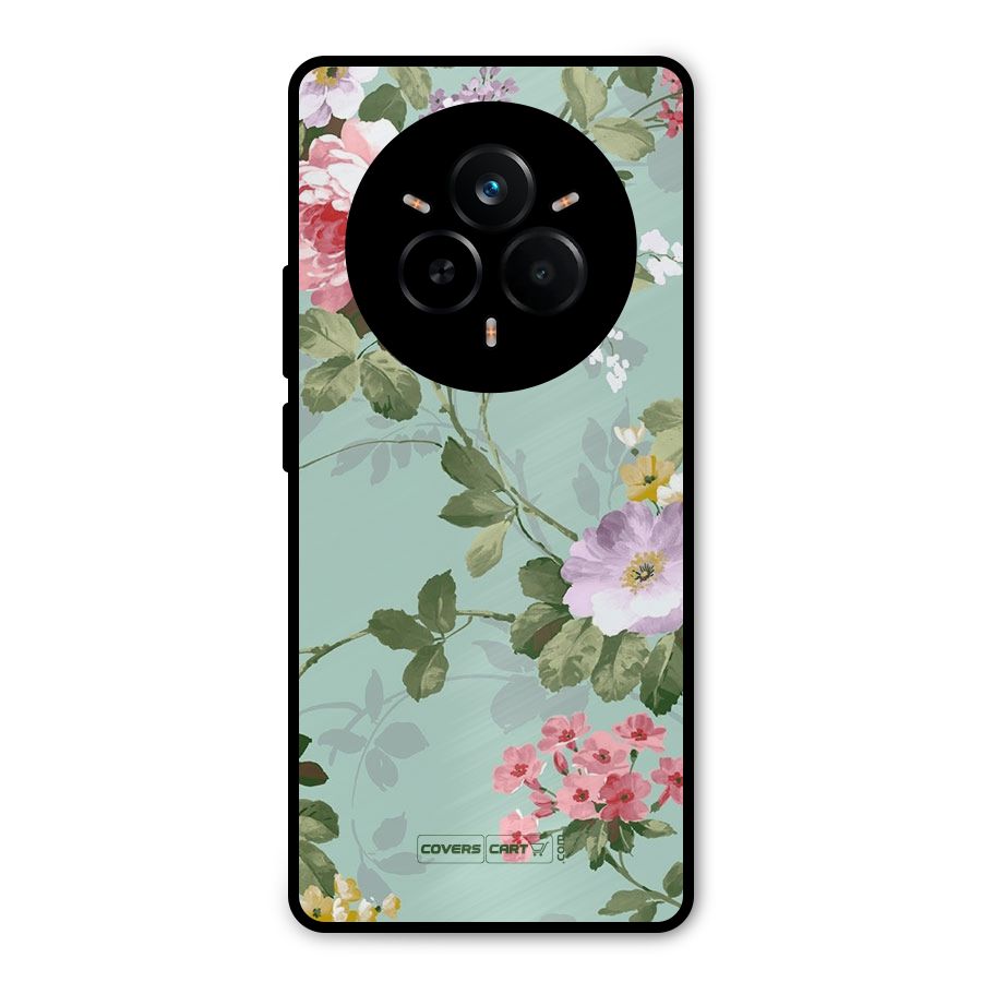 Desinger Floral Metal Back Case for Realme 14 Pro