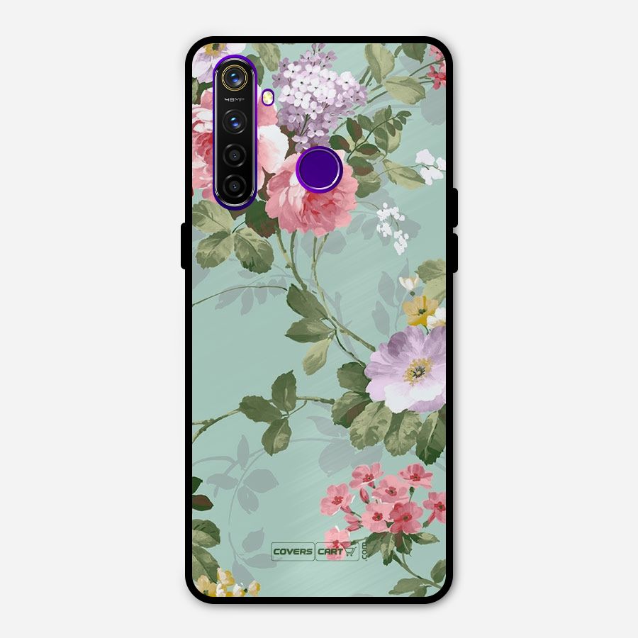 Desinger Floral Metal Back Case for Realme 5 Pro