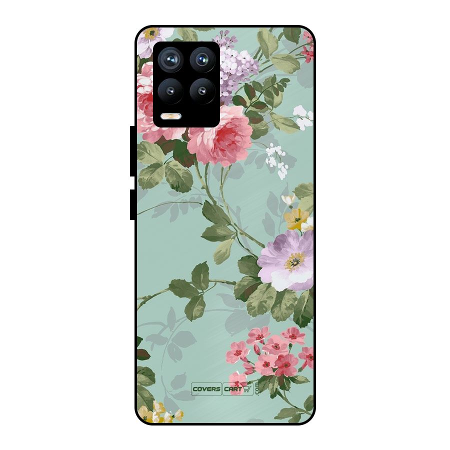 Desinger Floral Metal Back Case for Realme 8