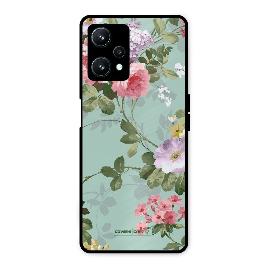 Desinger Floral Metal Back Case for Realme 9 Pro 5G