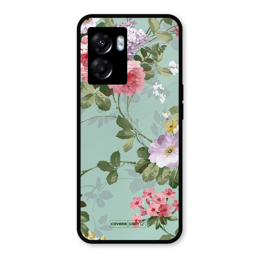Desinger Floral Metal Back Case for Realme Narzo 50 5G