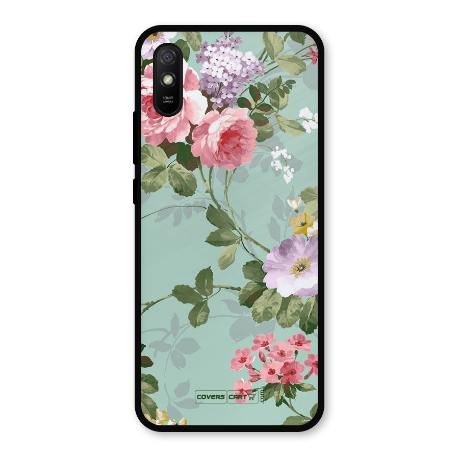 Desinger Floral Metal Back Case for Redmi 9i
