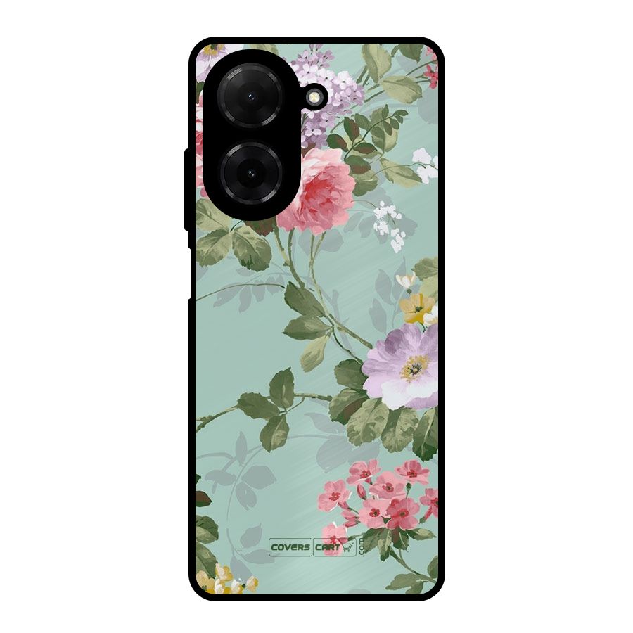 Desinger Floral Metal Back Case for Redmi A5 4G