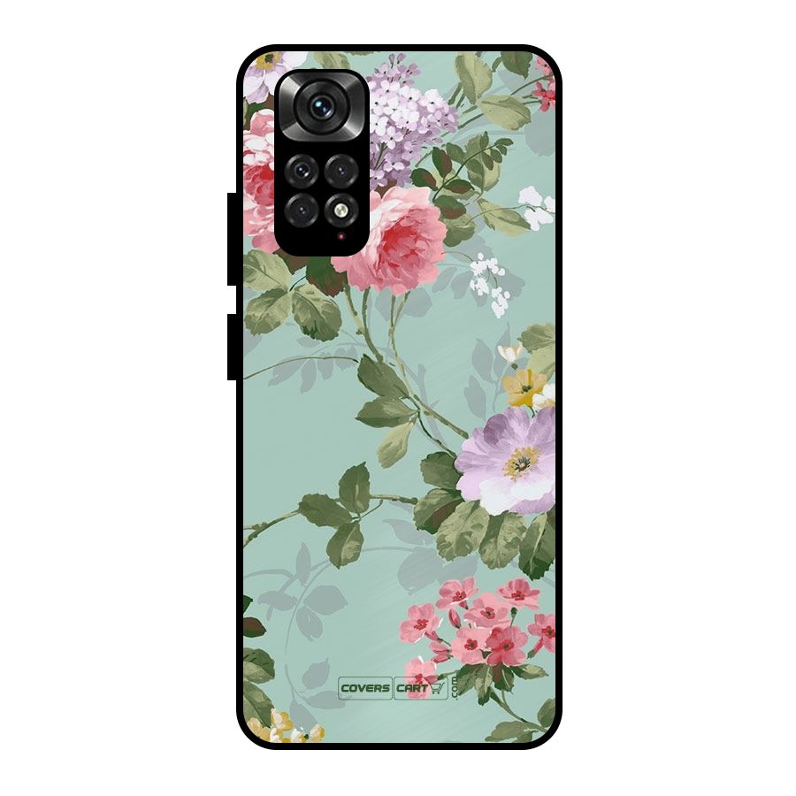 Desinger Floral Metal Back Case for Redmi Note 11 Pro