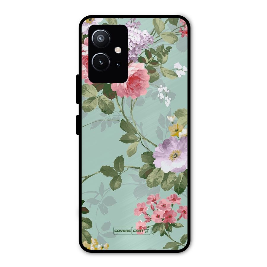 Desinger Floral Metal Back Case for Vivo T1 5G