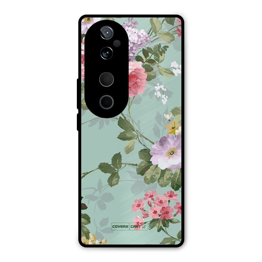 Desinger Floral Metal Back Case for Vivo T3 Ultra
