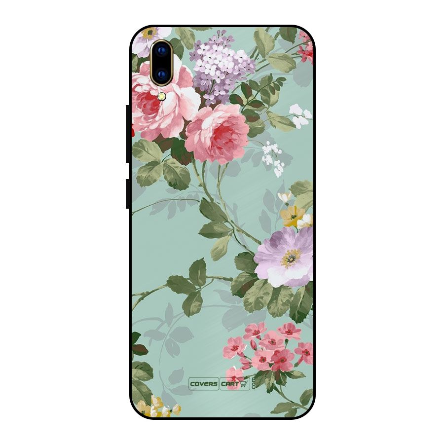 Desinger Floral Metal Back Case for Vivo V11 Pro