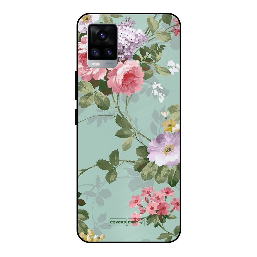 Desinger Floral Metal Back Case for Vivo V20 2021