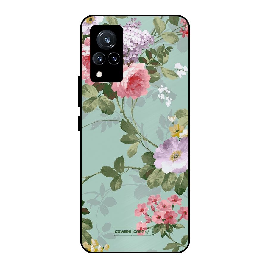 Desinger Floral Metal Back Case for Vivo V21 5G