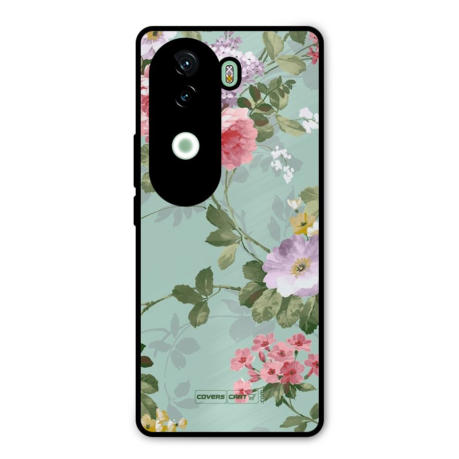 Desinger Floral Metal Back Case for Vivo V40e