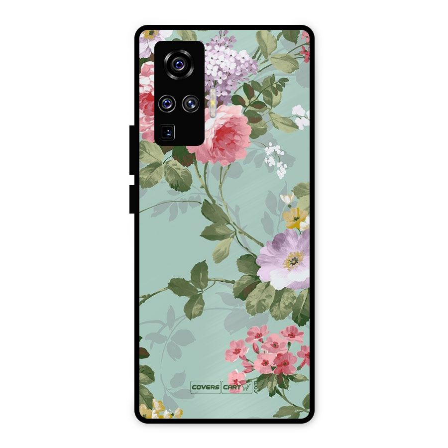 Desinger Floral Metal Back Case for Vivo X50 Pro