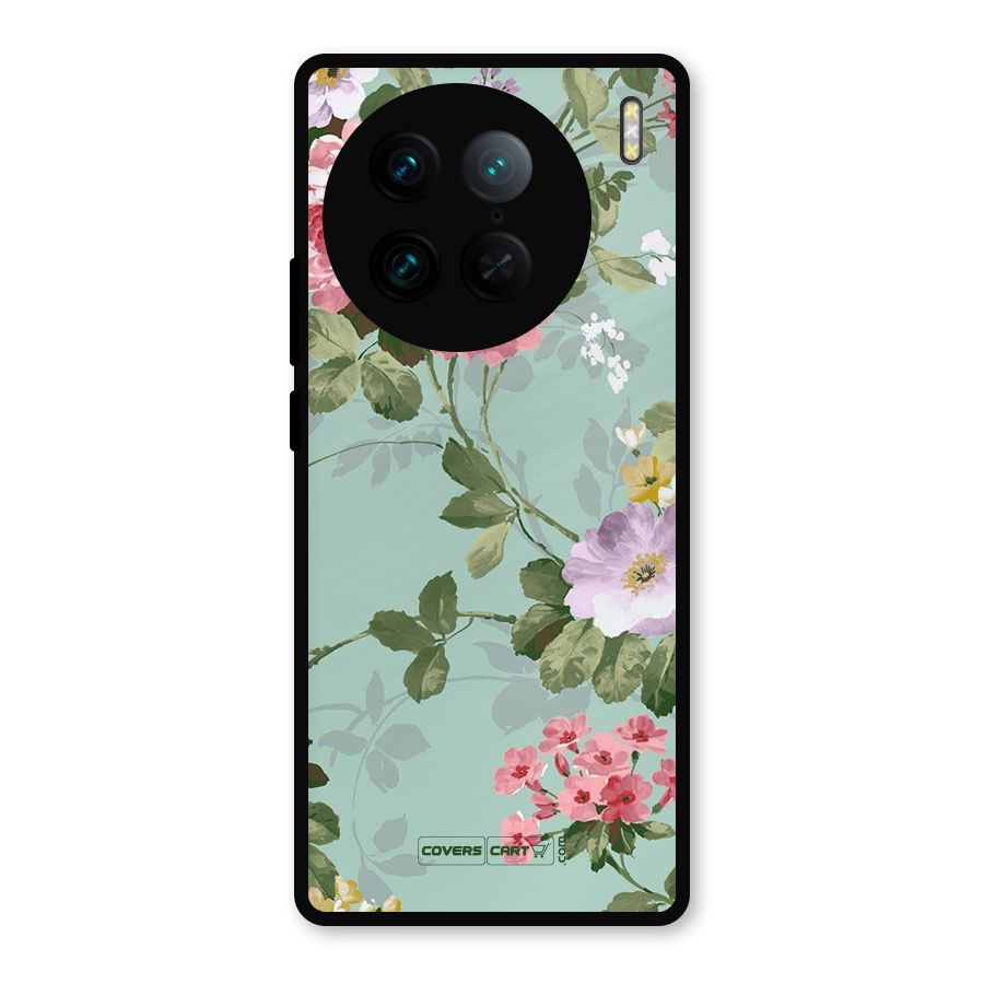 Desinger Floral Metal Back Case for Vivo X90 Pro