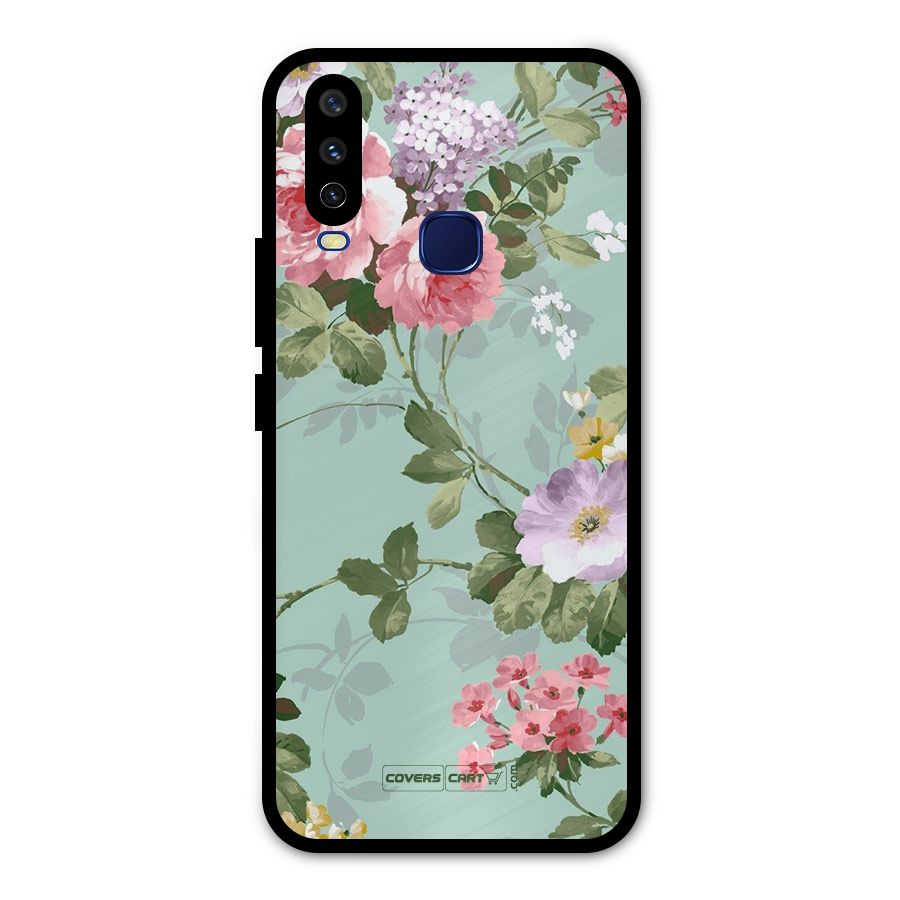 Desinger Floral Metal Back Case for Vivo Y15