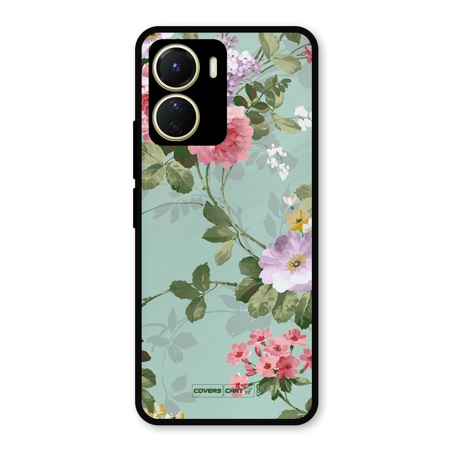 Desinger Floral Metal Back Case for Vivo Y16