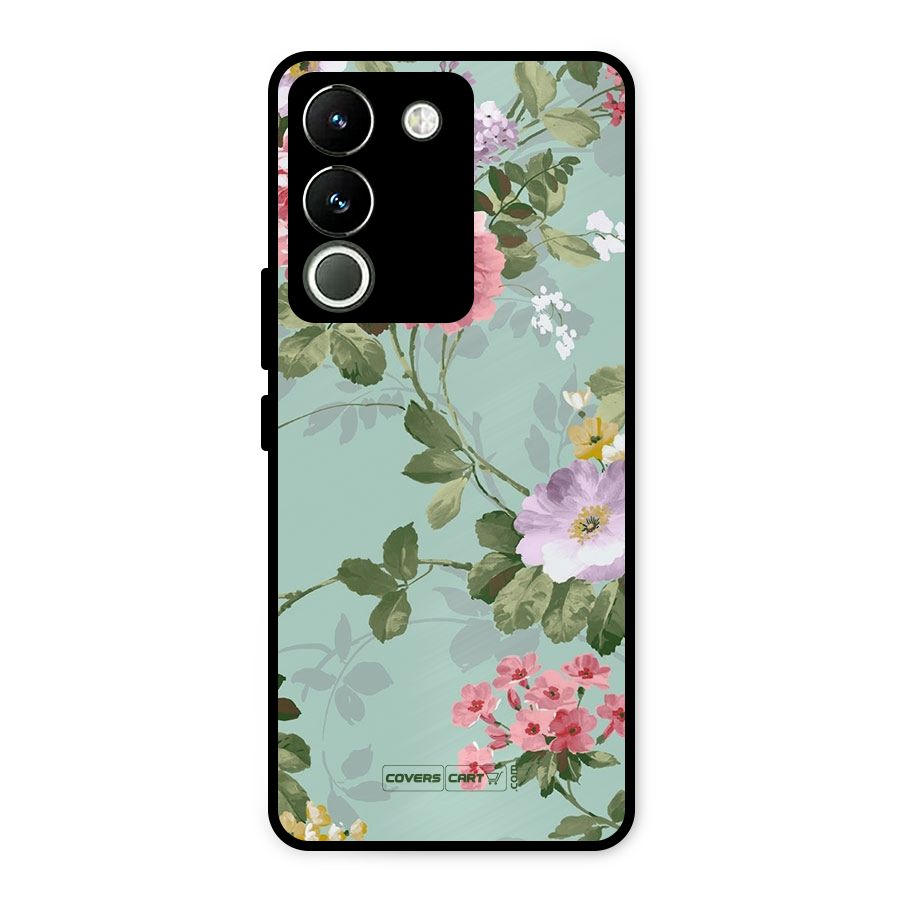 Desinger Floral Metal Back Case for Vivo Y200