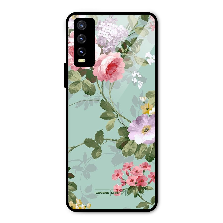 Desinger Floral Metal Back Case for Vivo Y20g