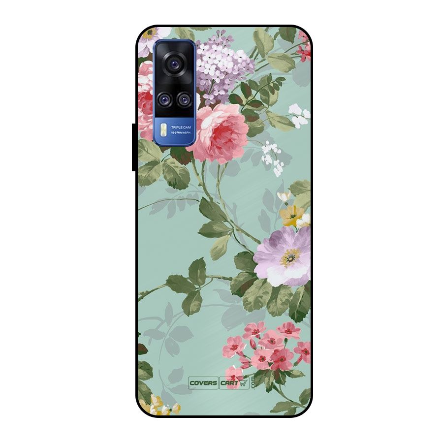 Desinger Floral Metal Back Case for Vivo Y51