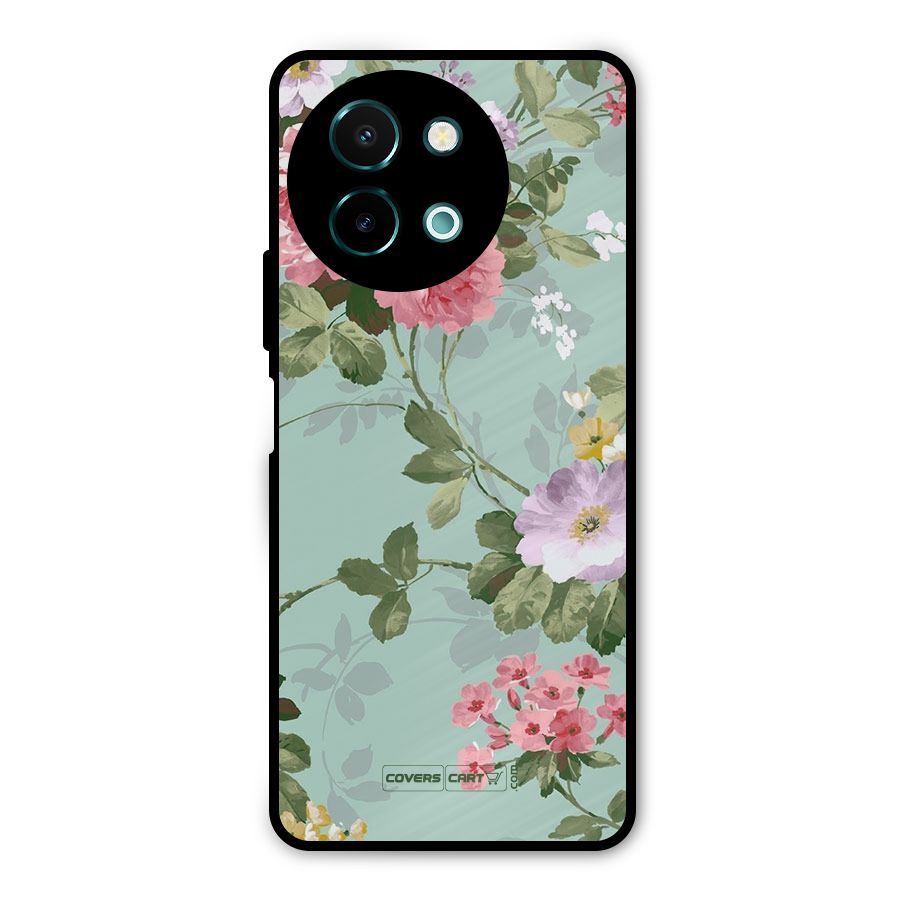 Desinger Floral Metal Back Case for Vivo Y58