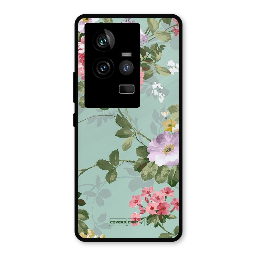Desinger Floral Metal Back Case for iQOO 11 5G