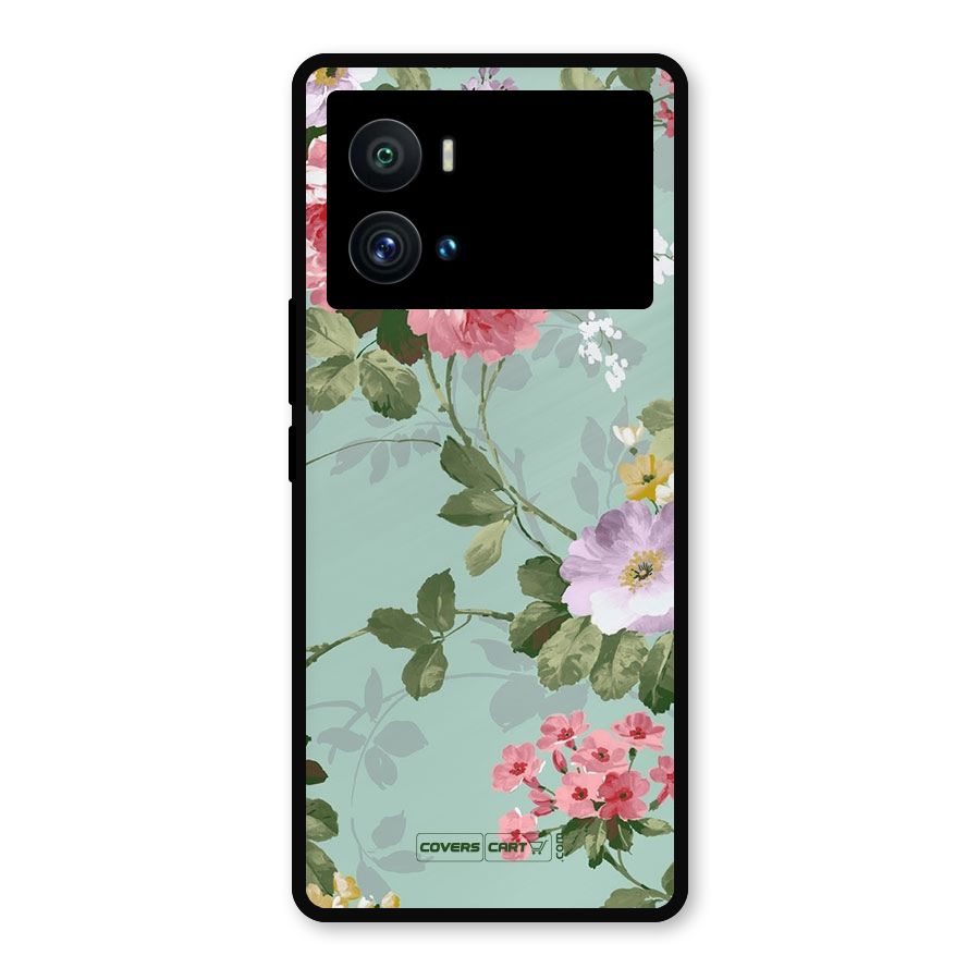Desinger Floral Metal Back Case for iQOO 9 Pro