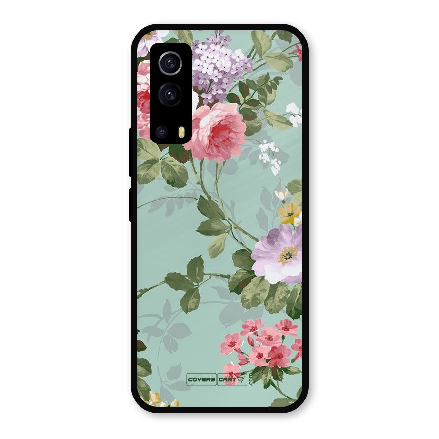 Desinger Floral Metal Back Case for iQOO Z3