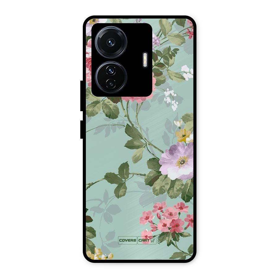 Desinger Floral Metal Back Case for iQOO Z6