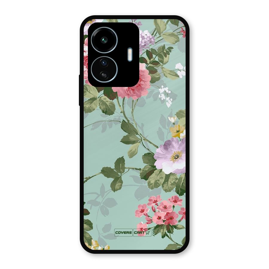Desinger Floral Metal Back Case for vivo iQOO Z6 Lite 5G
