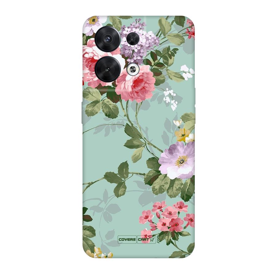 Desinger Floral Original Polycarbonate Back Case for Oppo Reno8 5G