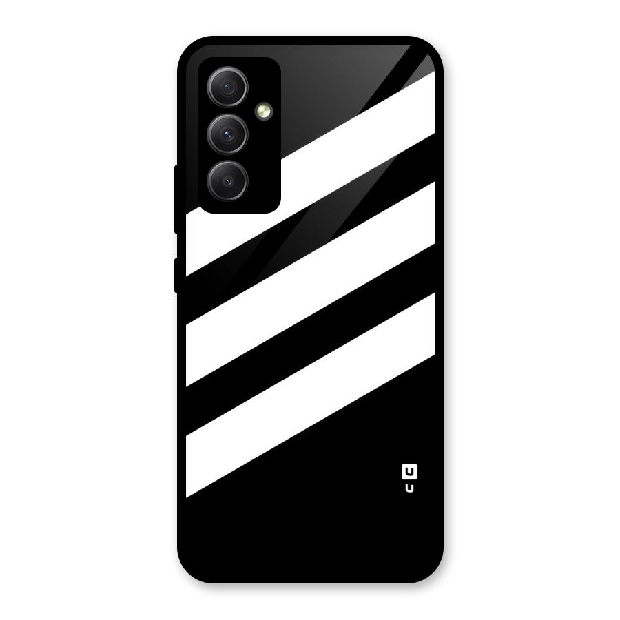 Diagonal Classic Stripes Glass Back Case for Galaxy A34