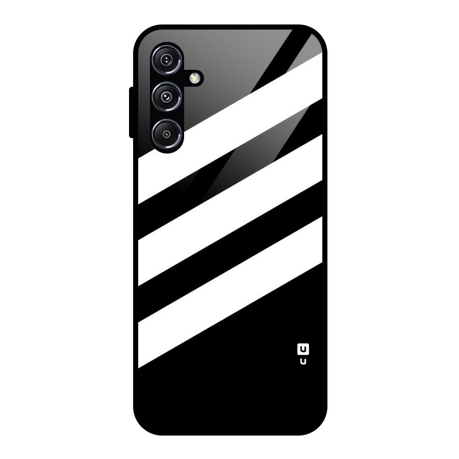 Diagonal Classic Stripes Glass Back Case for Galaxy M34 5G