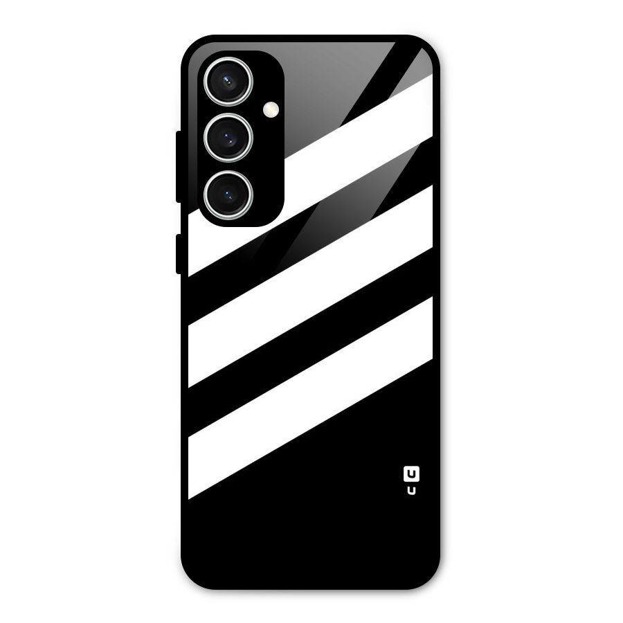 Diagonal Classic Stripes Glass Back Case for Galaxy S23 FE