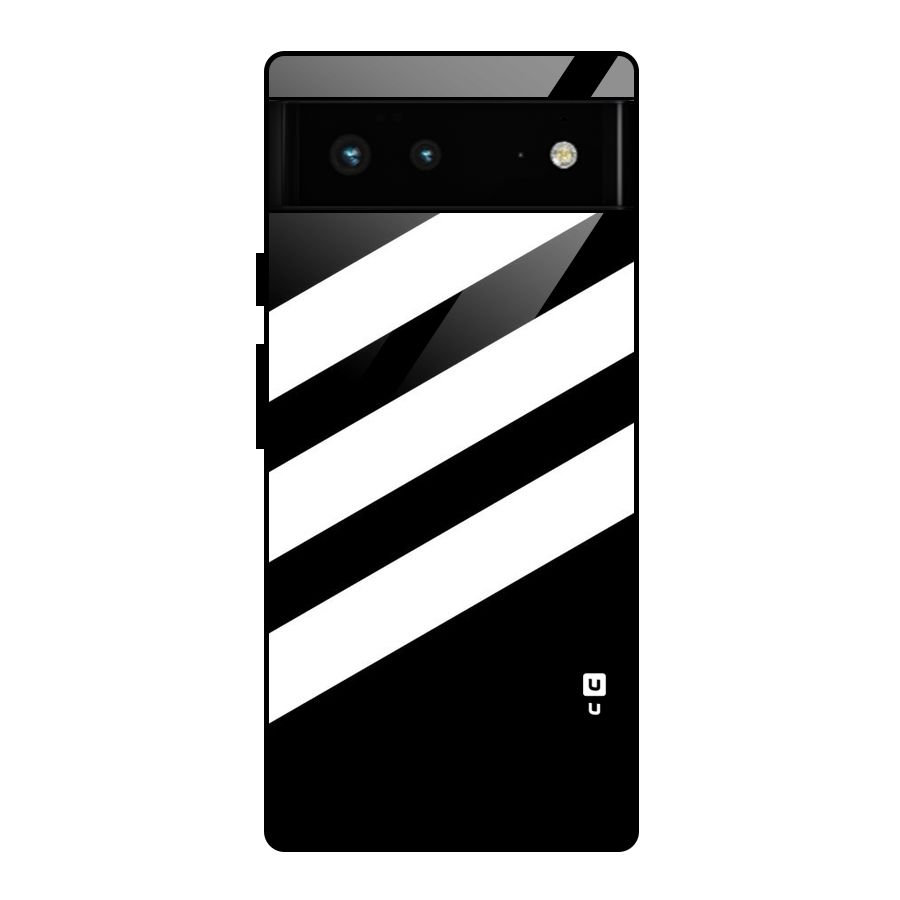 Diagonal Classic Stripes Glass Back Case for Google Pixel 6