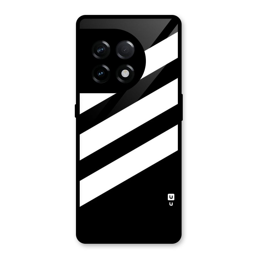 Diagonal Classic Stripes Glass Back Case for OnePlus 11R