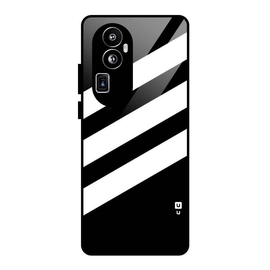 Diagonal Classic Stripes Glass Back Case for Oppo Reno10 Pro Plus