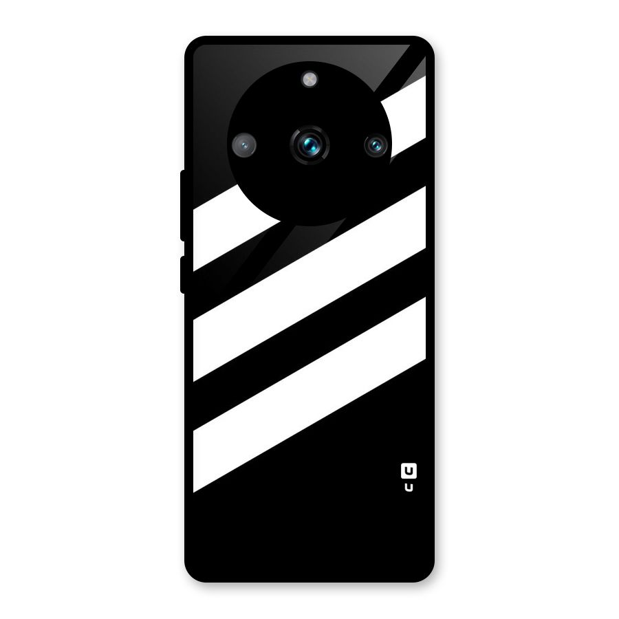 Diagonal Classic Stripes Glass Back Case for Realme 11 Pro