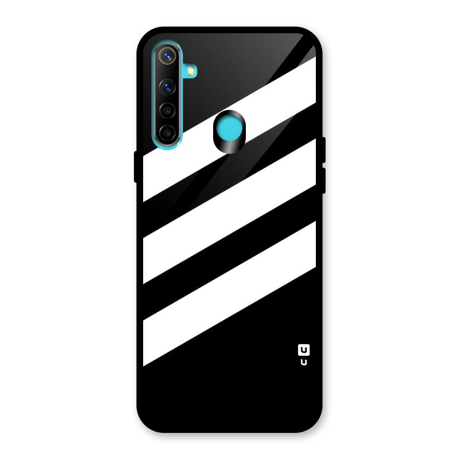 Diagonal Classic Stripes Glass Back Case for Realme Narzo 10