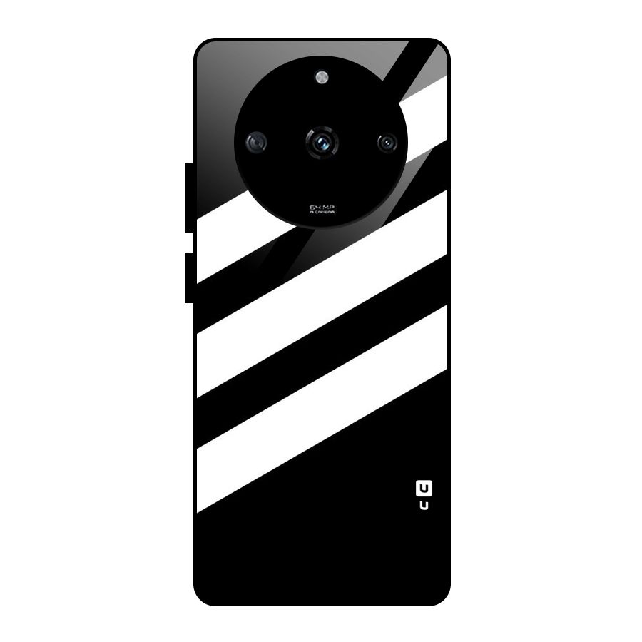 Diagonal Classic Stripes Glass Back Case for Realme Narzo 60 5G