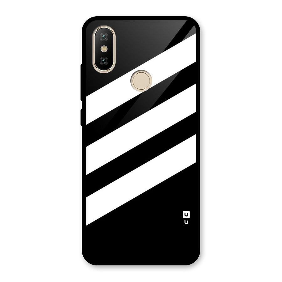 Diagonal Classic Stripes Glass Back Case for Redmi A2
