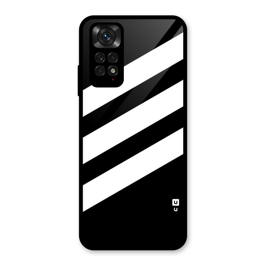 Diagonal Classic Stripes Glass Back Case for Redmi Note 11S