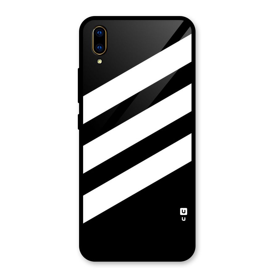 Diagonal Classic Stripes Glass Back Case for Vivo V11 Pro