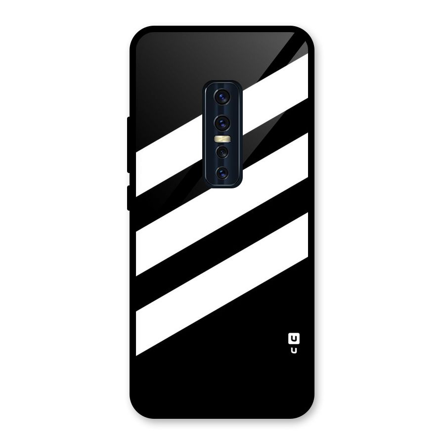 Diagonal Classic Stripes Glass Back Case for Vivo V17 Pro
