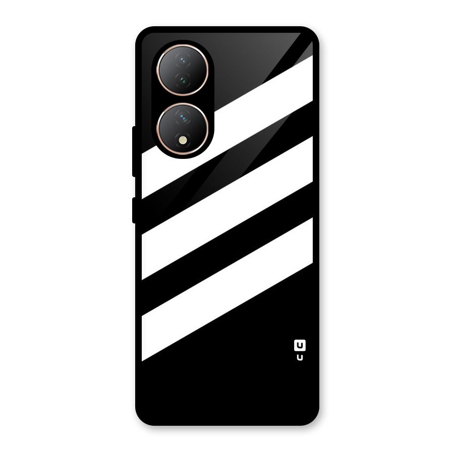 Diagonal Classic Stripes Glass Back Case for Vivo Y100A