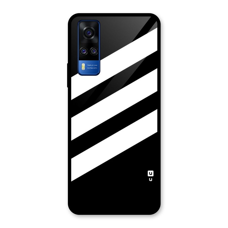 Diagonal Classic Stripes Glass Back Case for Vivo Y31