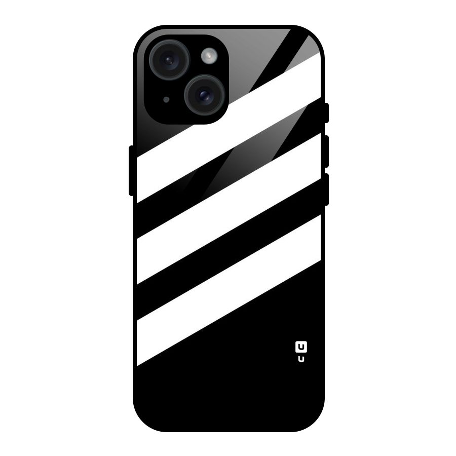 Diagonal Classic Stripes Glass Back Case for iPhone 15