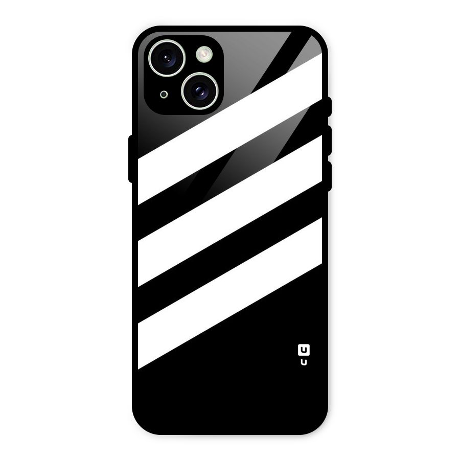 Diagonal Classic Stripes Glass Back Case for iPhone 15 Plus