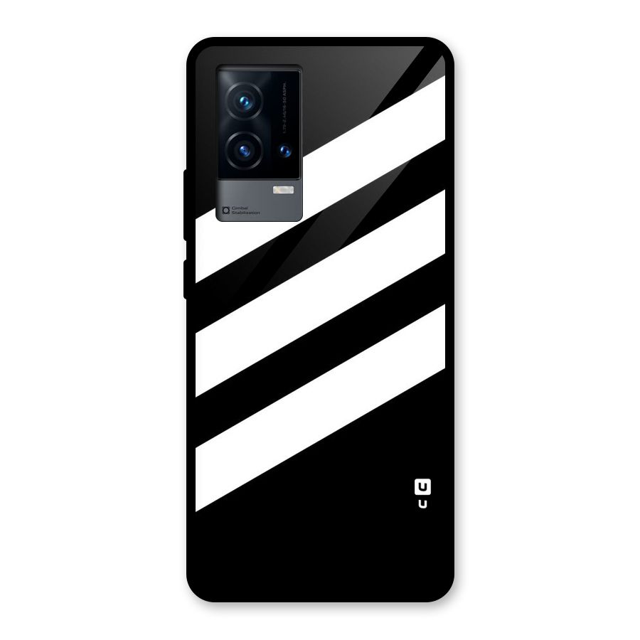 Diagonal Classic Stripes Glass Back Case for iQOO 9 5G