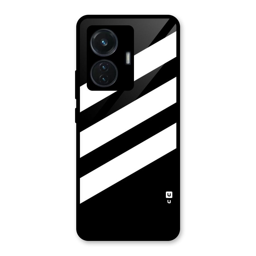 Diagonal Classic Stripes Glass Back Case for iQOO Z6 44W